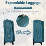 Softside Luggage Expandable 3 Piece Set Suitcase with Duffel Bag Upright Spinner Softshell N732P201004F