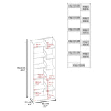 Clover 67" Tall Free standing 6-Tier Bookcase Storage Cabinet, Home Office, Living room, Bookshelf B070P286452