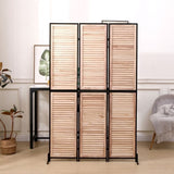 3 Panel Dividers and Folding Privacy Screen Natural Wooden Partitions 6ft Wall Divider for W1757122147