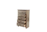 ZNTS Natural Finish Striking Wooden 1pc Chest Of Drawers Storage Bedroom Furniture Rustic Gray Oak / B011P193967