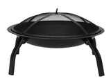 22" Four - legged Folding Iron Brazier Wood Pit Decoration for Backyard Poolside 95649701