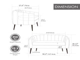 50.2'' Wide Upholstered Chenille Mini Loveseat Accent Couch, Modern Glam Small Settee with Metal W3118P397105