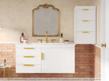 Wall Mounted Floating Cabinet W/Decor Line, 12inch Side Cabinet with Drawers N710P324099K