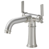 ZNTS Industrial Pipe-Style Bathroom Faucet Brushed Nickel 2-Handle Vanity Mixer Tap Pop-Up Drain Included W1920P254956