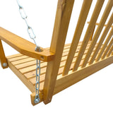 Front Porch Swing with Armrests, Wood Bench Swing with Hanging Chains,for Outdoor Patio ,Garden W49543723