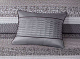 6 Piece Reversible Jacquard Quilt Set with Throw Pillows Grey/Taupe Full/Queen B03597477