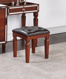 Traditional Formal Cherry Color Vanity Set w Stool Storage Drawers 1pc Bedroom Furniture Set Tufted B011111846
