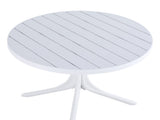 Summer - Modern White Round Plastic Table 36 Inch Indoor/Outdoor Dining Table & Coffee Table, W3450P323346