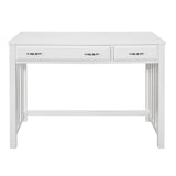 ZNTS Modern Traditional 1pc Desk with 2x Drawers White Finish Keyboard Drawer Wooden Furniture B011P232147