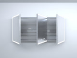 48 in. W x 30 in. H Rectangular Silver Aluminum Recessed/Surface Mount Medicine Cabinet with Mirror W2122P329733