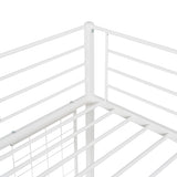 ZNTS Twin Metal Loft Bed with Desk and Metal Grid,White MF292477AAK