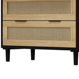 ZNTS 31.50"3-Drawers Rattan Storage Cabinet Rattan Drawer,for Bedroom,Living Room,Dining W757127393