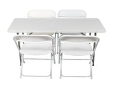 4ft Foldable Lift Patio Plastic Table White 08237312