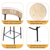 Counter Stools Set of 2 Handwoven Paper Rope Bar Stools Boho Round Dining Pub Chairs for Kitchen W1757P271584