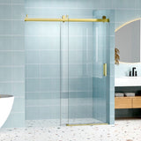 56" - 60" W x 76" H Frameless Soft-closing Single Sliding Shower Door, 1/4" Tempered Glass W1573P203105