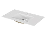 30-Inch White Ceramic Bathroom Sink, Fits 30-Inch Vanity,Pre-Drilled Faucet Hole,Modern Minimalist W3151P360951
