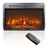 ZNTS 26 inch electric fireplace insert, ultra thin heater log set & realistic flame, remote control 51625515