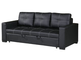 ZNTS CONVERTIBLE SOFA in Black Faux Leather B089127407