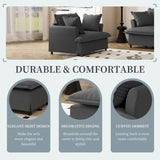 37" Oversized Single Seat Sofa Module for Modular Sectional Sofa,Wide Seat Chenille Armchair with N723P189877E