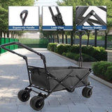 ZNTS Utility Park Garden Cart Tool Customized Color Folding Camping Trolley Outdoor Picnic Beach Wagon W321P190089