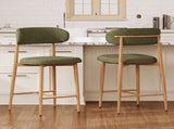 Counter Height Bar Stools Set of 2, Upholstered Counter Stools Modern Barstools with Metal Legs for W3916P563391