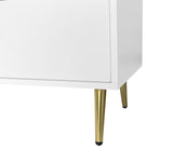 Seven Drawers Large Chest of Drawer Cabinet with Golden Handle and Golden Legs White Color W2139P143414