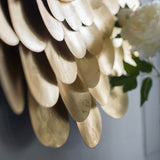 D31.5x3" Gold Mirrored Floral Wall Decor, Wall Mirror for Living Room Entryway W2078124366