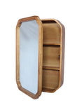 29.72*19.69 inches Functional Mirror with Cabinet, Wood Framed Bathroom Wall Cabinet with Mirror and W2295P339148