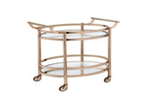 Lakelyn Clear Glass & Rose Gold Finish Serving Cart B2726P408080