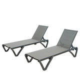 ZNTS Patio Chaise Lounge Outdoor Aluminum Polypropylene Chair with Adjustable Backrest, Poolside W1859109837