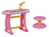 Kids Toy Keyboard Piano, Toddler Electronic Instrument with Stool, Microphone & Flashing Lights for 26422250