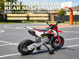 Red 12V Kids Electric Motorcycle Twist Handle Throttle, Safety Training Wheels, Rear Suspension 99710101