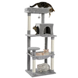 ZNTS Luxury Cat Tree Cat Tower with Sisal Scratching Post, Cozy Condo, Top Perch, Hammock and Dangling 75627847