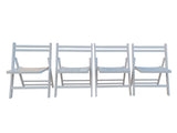 Furniture Slatted Wood Folding Special Event Chair - White, Set of 4, FOLDING CHAIR, FOLDABLE STYLE W49557945
