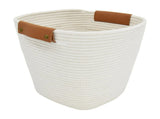 Large White Cotton Rope Decorative Storage Basket, 14 in x 12.5 in 76572843