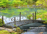6ft Decorative Metal Garden Bridge Arch Footbridge with Safety Side Rails for Backyard Use 76412848