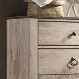 Imerland Contemporary Patched Wood Top 5-drawer Chest, White Wash Finish T2574P198406