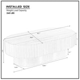 43.70 Inch Modern Handcraft Drum Coffee Oval Coffee for Living Room,Small Wooden Coffee W2582P250585