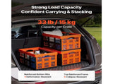 Plastic Collapsible Storage Bins, 45L Set of 6, Stackable Folding Crates with Handles, Supports 33 25036340