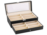 Leather 12 Piece Eyeglasses Storage and Sunglass Glasses Display Drawer Lockable Case Organizer 17832318