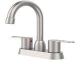 2 Handles Bathroom Sink Faucet, Brushed Nickel Centerset RV Bathroom Faucets for 3 Hole pop-up 43654046