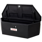 46"X18"X14.5" Tongue Truck Box Black Heavy Duty Steel Trailer Tongue Box, 6.7 CUFT Capacity, With W465P225052