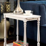 Modern Transitional White 1pc Side Table/Nightstand Hidden Tray Open Shelf Sofa Side Table Turned B011P191542