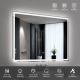 48"x36" Modern LED Smart Mirror Bathroom Mirror, Front Lit & Back Lit With 3 Color Adjustable, T3177P284026