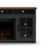 74 inch Fireplace TV Stand Console for TVs up to 85 inches, Minimal Assembly, Black and Whiskey B108P160222