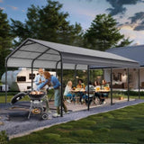 ZNTS Metal Carport 12 ×20 FT Heavy Duty with Galvanized Roof, Metal Garage Canopy with Galvanized 19656739