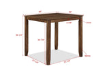 Casual 5-Piece Counter Height Dining Square Table Side Chairs Kitchen Table Dining Room Wooden B011P184055