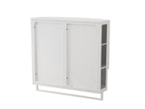 23.62" Modern Arched Glass Double-Door Wardrobe with Shatterproof Non-Glass Mirror - Double-Layer W757P314595