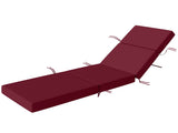 Chaise Lounge Cushion, 3.9" Thick Outdoor Lounge Chair Cushions with Ties for Patio, 21" x 72",Red 09441235