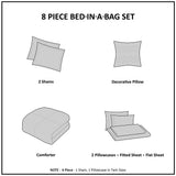 Twin XL Striped Comforter Set with Bed Sheets B03595907
